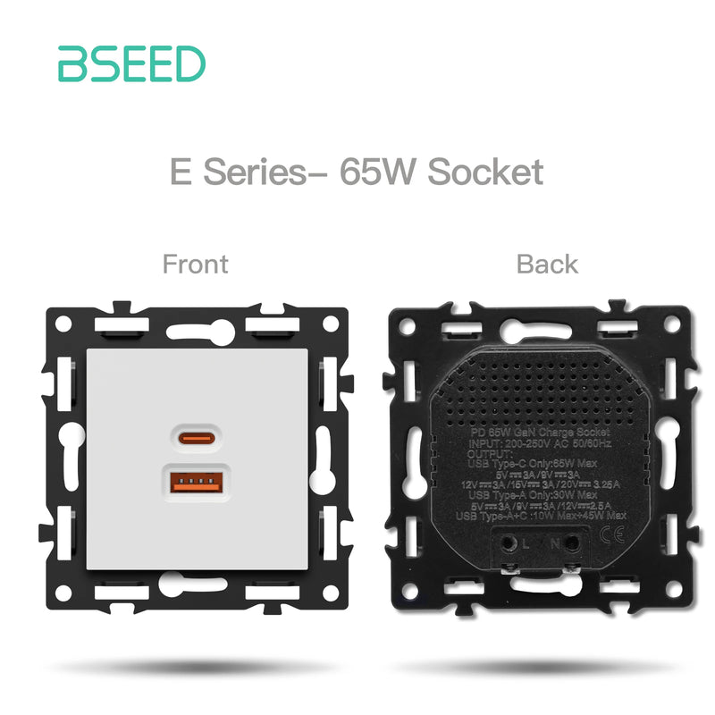 BSEED WIFI Click Switch Module 1/2/3/4Gang Smart Light Switch DIY Part PC Plastic Frame Smart Socket Components Tuya Smart Life
