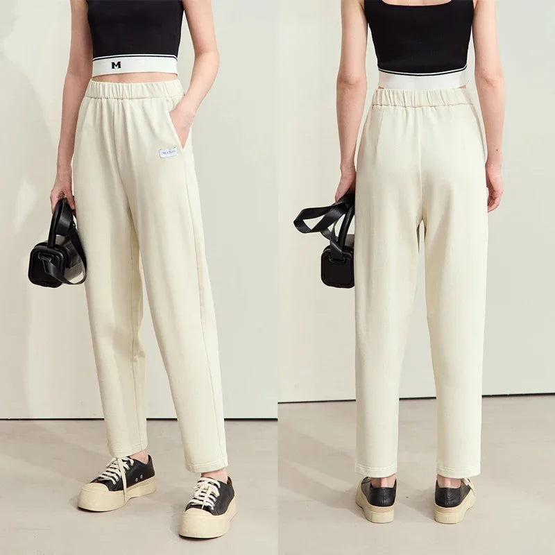 Amii Women Minimalism Pants 2026 Autumn New Light Sports Style Trendy Comfortable Casul Solid Female Loose Trousers 12423059