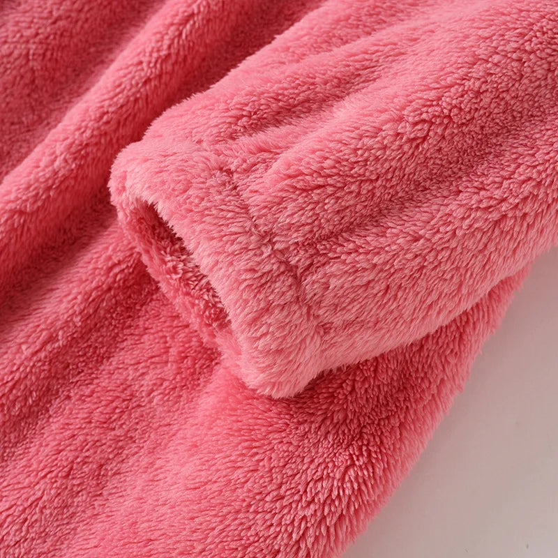 Autumn Winter Loose Coral Fleece Nightgowns Female Dressing Gowns Thick Flannel Women's Long Dress Sleeping Warm Home Clothes