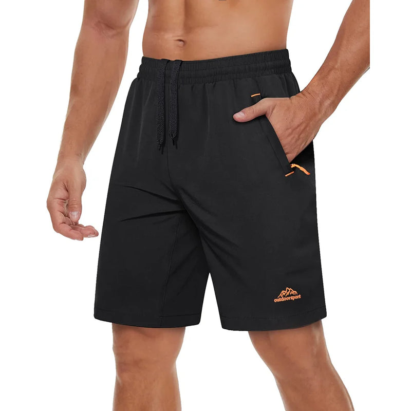 TACVASEN Quick Dry Athletic Running Shorts with Zipper Pockets Men's Summer Shorts for Gym Training Workout Hiking Casual Shorts