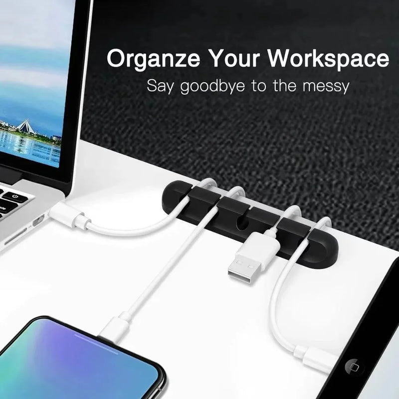 Desktop Cable Organizer - Phone Charging & Data Cable Storage Fixing Device - Cable Routing Bundle Organizer for Neat Desk Manag