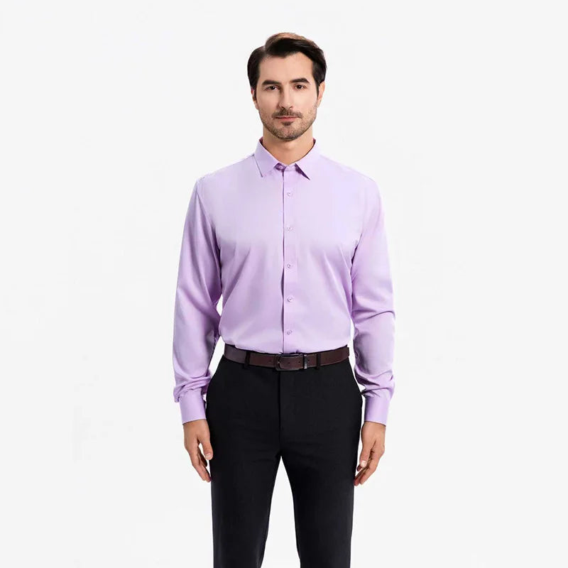 Deep Purple Men's Dress Shirt, Perfect for Weddings, Parties, Business Events, and Performances. White,Black,Blue,Red,Gray,Pink.
