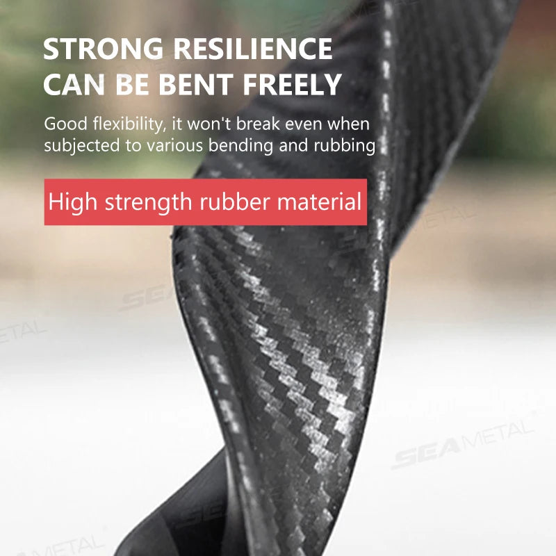 SEAMETAL 4pcs Wheel Eyebrow Anti-collision Strips Decorative Sticker Black/Carbon Fiber Decorative Strips Anti-scratch Mud Guard