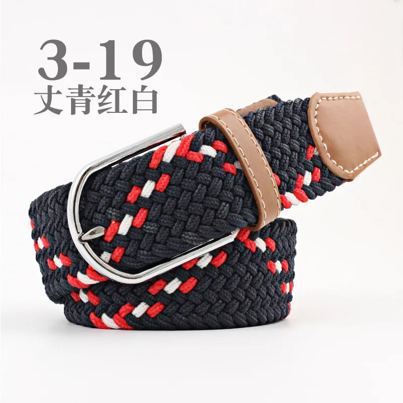 105cm Stretch Woven Belt, Unisex Canvas Belts Fashion Casual Student Belt Women Cinturon Male Waistband.