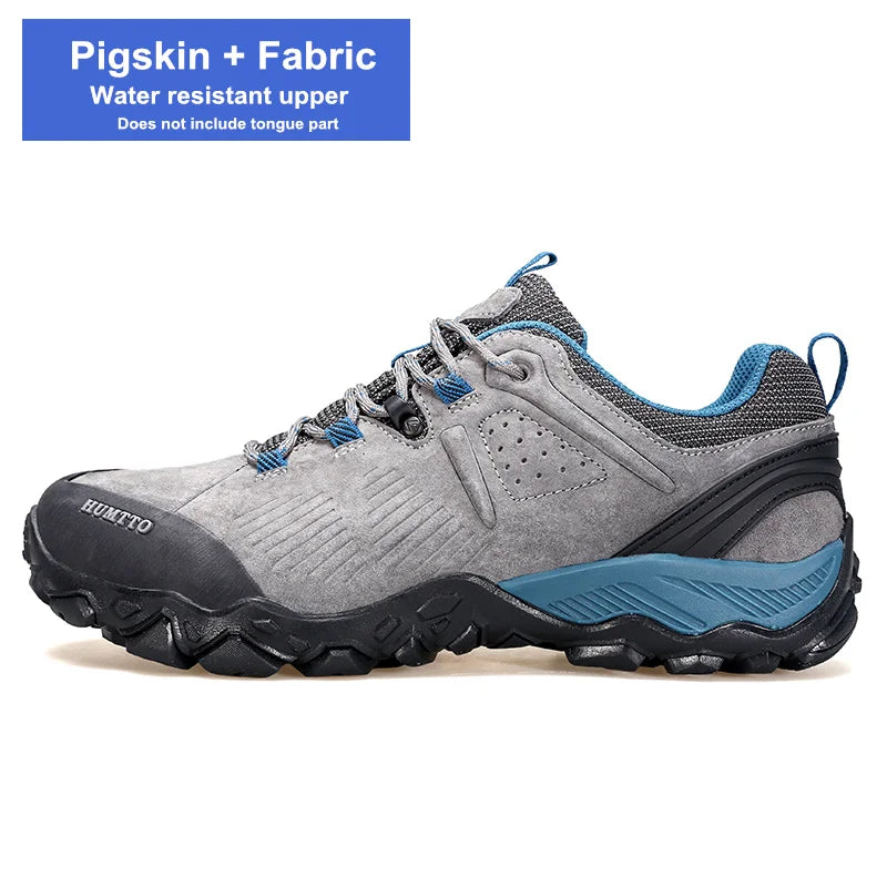 HUMTTO Waterproof Shoes for Men Hiking Shoes Leather Mens Sports Luxury Designer Outdoor Climbing Trekking Walking Sneakers Man