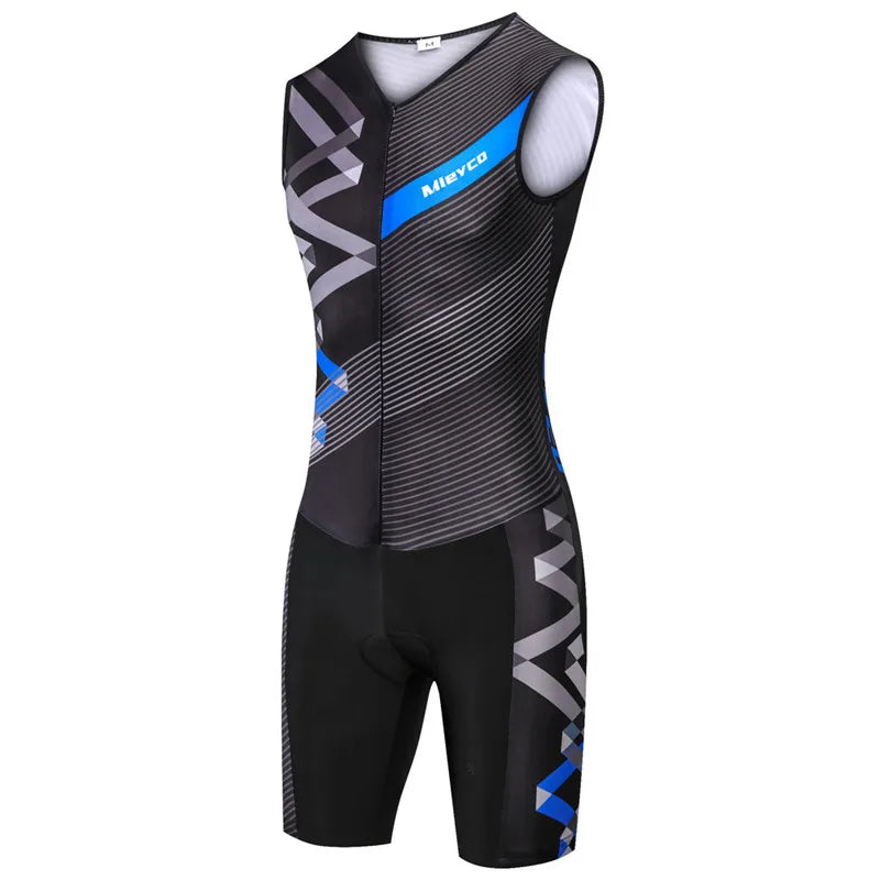 Men's Pro Team Triathlon Suit One Piece Skinsuit Quick Dry Breathable Cycling Running Swimming Racing Sportswear