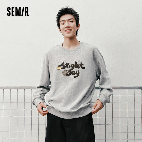 អាវយឺតបុរស Semir កមូល ទន់ រលុង 2026 អាវយឺតសម្រាប់គូស្នេហ៍ ស្ទីលអាវប៉ាក់ធម្មតា ពាក់ជារៀងរាល់ថ្ងៃ