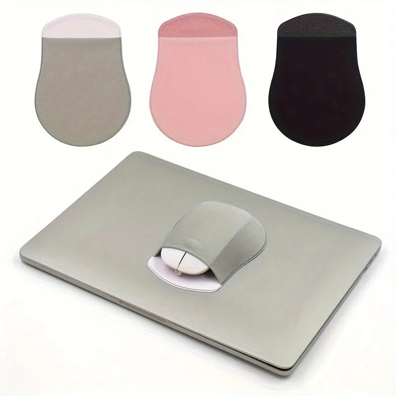 1pc Self-adhesive Mouse Storage Bag Notebook Computer Back Sticker Storage Bag,3 Colors, Seamless Mouse Storage Bag