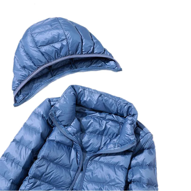 2026 New Waterproof Overcoat Women's Removable Cap Long-sleeved Parkas Winter Warm Jacket Female Red Blue Light/Thin Coats