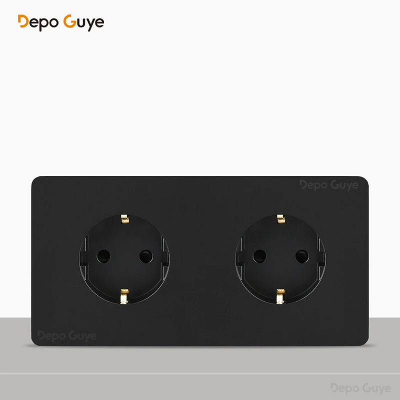 Retro Brass Lever Switch 1-4 Gang 2 Way Toggle Switch Panel Black EU RU FR Electrical Sockets And Switches USB Type-c Cat6 Rj45