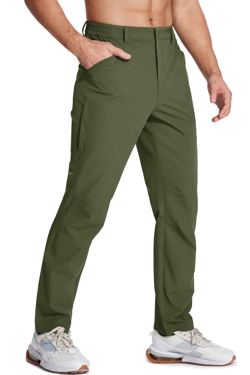 TACVASEN Mens Tactical Waterproof Work Fishing Straight Pants Lightweight Quick Dry Hiking Trousers Stretchy With Side Pockets