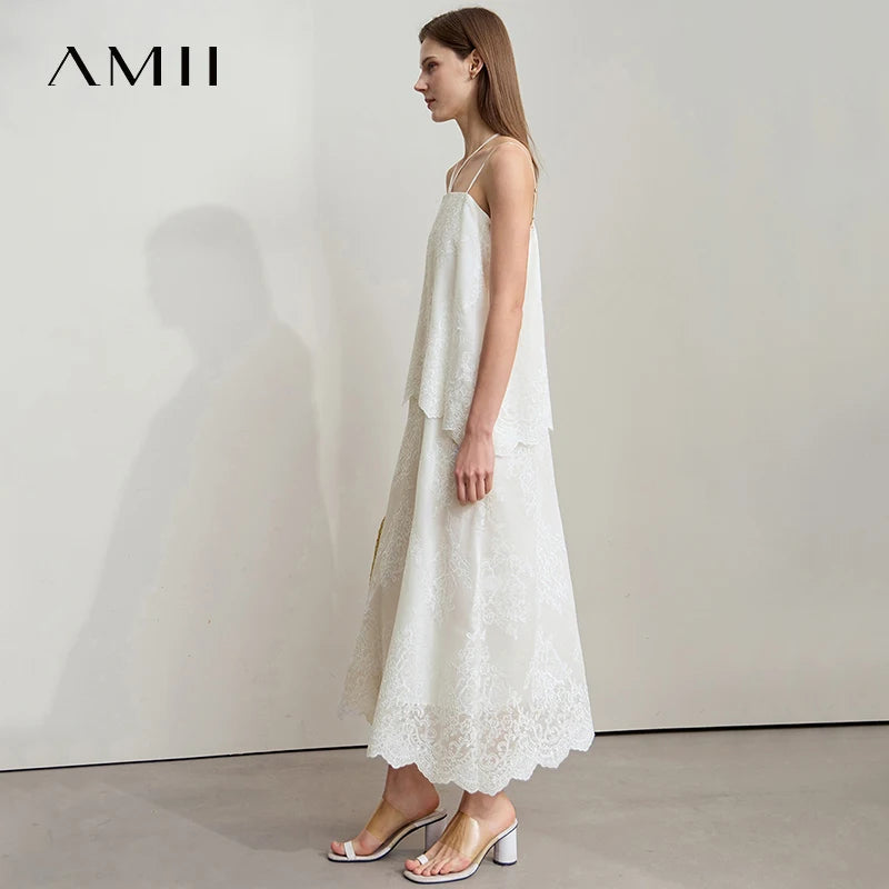 រ៉ូប Amii Minimalist Vacation Elegant រ៉ូបរដូវក្តៅឆ្នាំ ២០២៥ ឆ្នេរខ្សាច់ថ្មីសម្រាប់ស្ត្រី រ៉ូបព្យួរផ្កាប៉ាក់រូបទេពអប្សរ 12552088