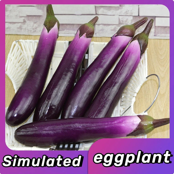 1PCS Pu ក្លែងធ្វើ Cuke ត្រសក់ Eggplant គំរូសិប្បនិម្មិតការតុបតែងផ្ទះបាយ Props បន្លែស្នោ