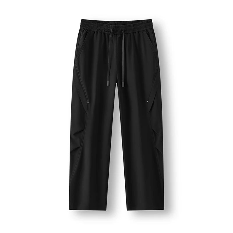 Semir Men Casual Pants Fleece Lined Loose Fit Curved Leg Solid Color Utility Outdoor Drawstring 2026 New Winter Daily Wear