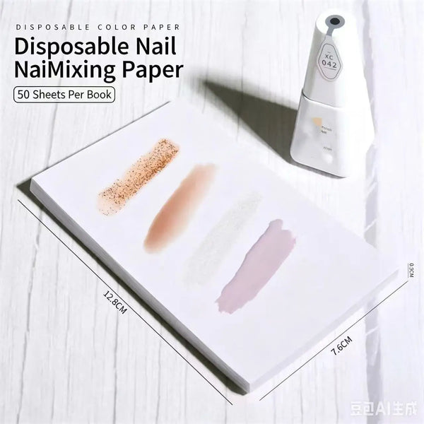 Disposable Nail Art Mixing Paper Pads Double Sided Waterproof Peel Off Nail Gel Polish Color Mixing Palette Book For Manicure Sa