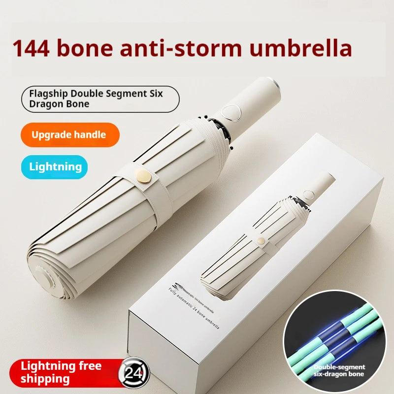 ឆ័ត្របុរសធំស្វ័យប្រវត្តិ មានឆ្អឹង 72 ការពារកាំរស្មីយូវី ការពារកម្តៅថ្ងៃ និងខ្យល់ រចនាបថបត់បានរឹងមាំ ការពារភ្លៀងធ្ងន់សម្រាប់បុរស
