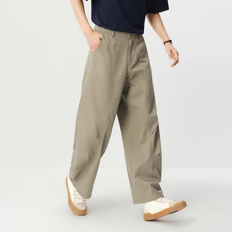 Semir Men Pants 3D 2026 Cut Curved Cut Pleated Straight Urban Casual Everyday Style Soft Comfortable Daily Wear Trendy