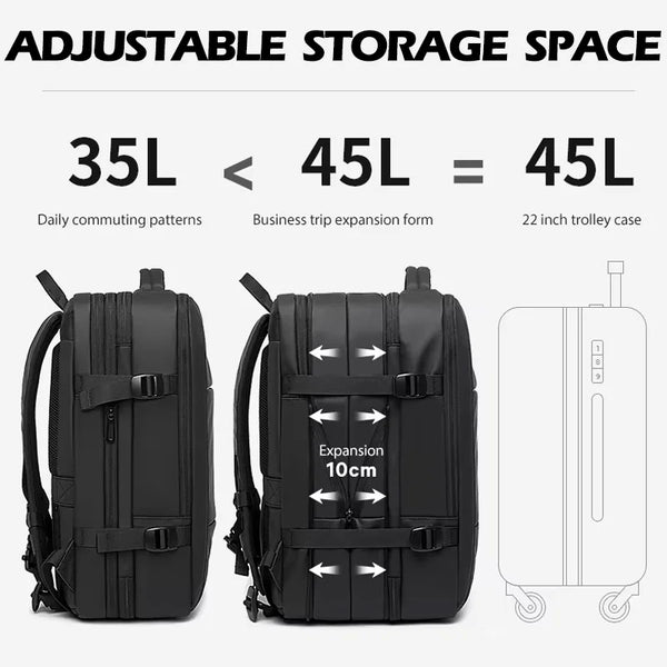BANGE Business Expandable Backpack Waterproof 17.3 in Laptop Backpack Man Big Capacity Hiking Travel Bag Male Backpacks with USB