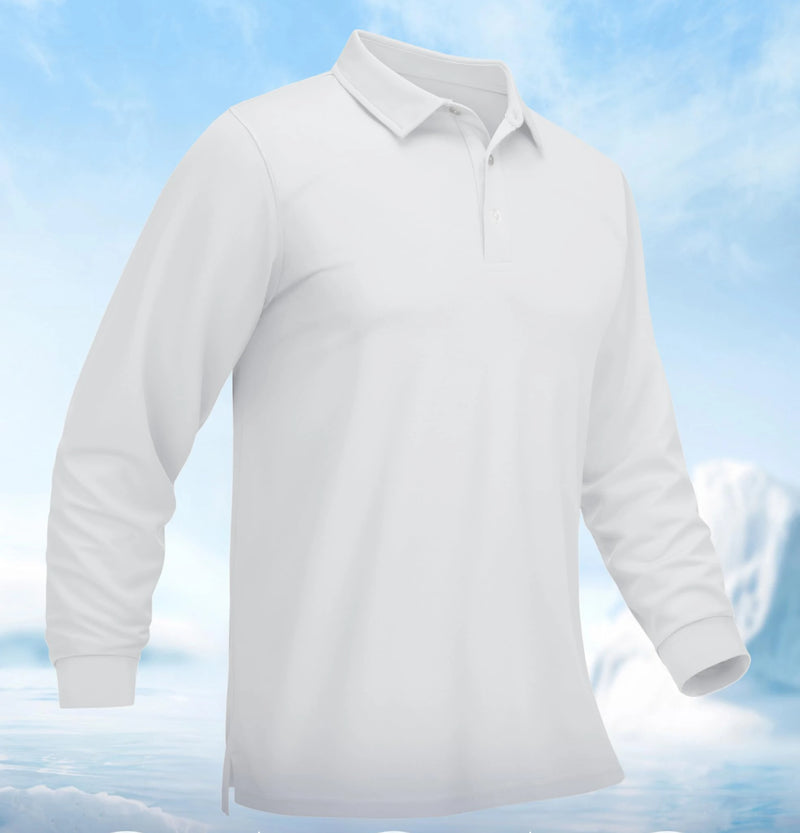 TACVASEN Men Sports Polo Shirts Quick Dry Golf T-shirts Breathable Work Shirts Casual Office Shirts Lightweight Top Long Sleeve