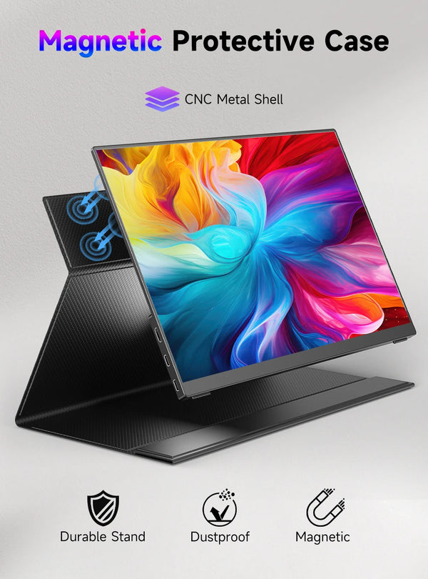 ម៉ូនីទ័រចល័ត PERFECT ទំហំ 14.5 អ៊ីញ 4K 60Hz អេក្រង់ IPS 16:10 ជាមួយជើងទម្របង្ហាញទីពីរប្រភេទ C Mini HDMI សម្រាប់ MAC/កុំព្យូទ័រយួរដៃ/កុំព្យូទ័រ/Xbox/PS5