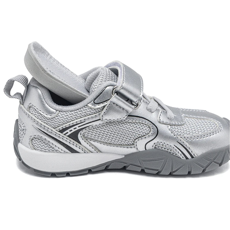 HOBIBEAR Kids Wide Toe Box Sneakers Hook-Loop Non-Slip Walking Shoes Artificial Leather Mesh Outdoor Toddler Sneaker