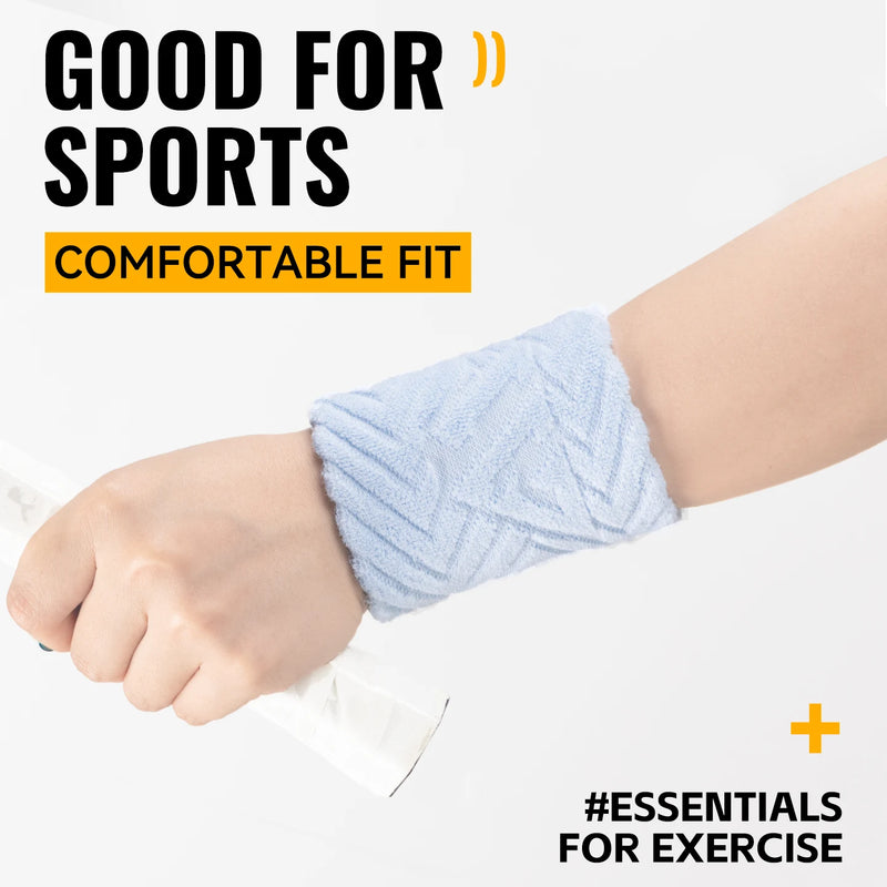 WRELS Wristband Absorbent Sweatband Moisture Wicking Wrist Band Quick Dry Men Women Tennis Running Basketball Gym Wrist Wrap