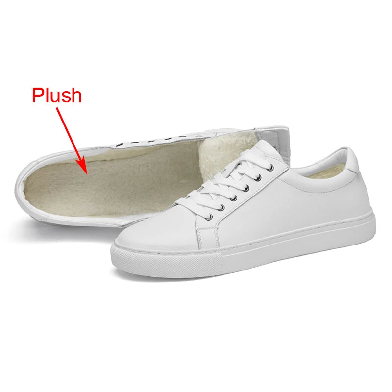 Mens Plus Big Size 48 49 50 Pure White Shoes Men Fashion Flat Shoes Leather Casual Shoes Comfortable