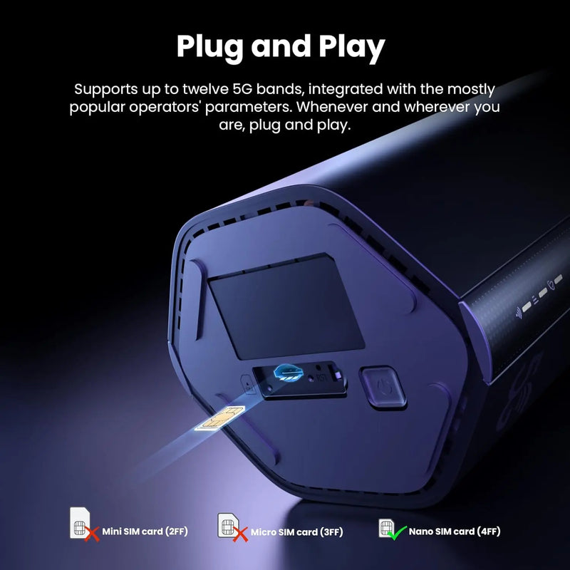 រ៉ោតទ័រ Tenda 5G NR LTE AX1800 WiFi6 SIM CPE ប្រេកង់ពីរ 2.4/5GHz ល្បឿនរហូតដល់ 4.67Gbps Easy Mesh ច្រក Gigabit 2 WPA3 OFDMA MU-MIMO