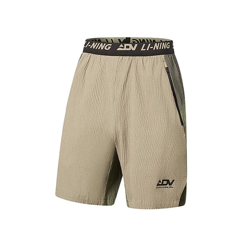 ខោរត់បុរស Li-Ning ទន់ស្រួល 94% Polyamide 6% Elastane ទំហំធម្មតា មានហោប៉ៅរ៉ូត ខោកីឡា LiNing AKSW121