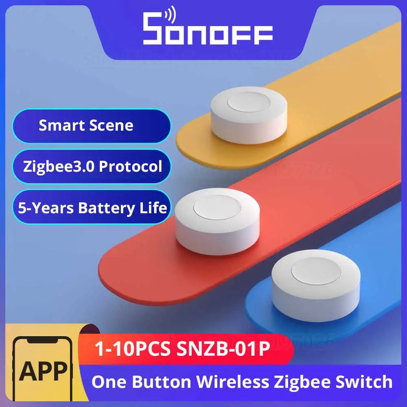 SONOFF SNZB-01P Smart Zigbee Wireless Switch 1-10PCS Smart Scene via eWeLink Two-Way Control with TX Ultimate NSPanel Pro Switch