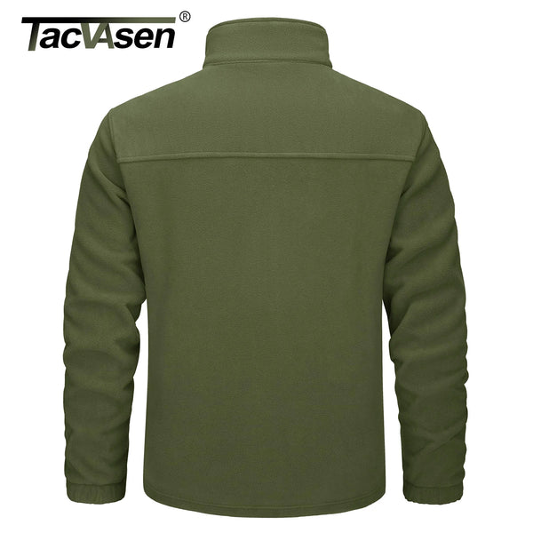 TACVASEN Stand Collar Fleece Jackets Mens Thermal Warm Full Zip Work Jacket Outdoor Trekking Hiking Jackets Windbreaker