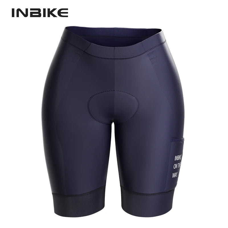 INBIKE Women's Bicycle Shorts Padded 3D Cycling Short Pants for Riding Road Biking Shorts Tights with Side Pockets Bike Clothing