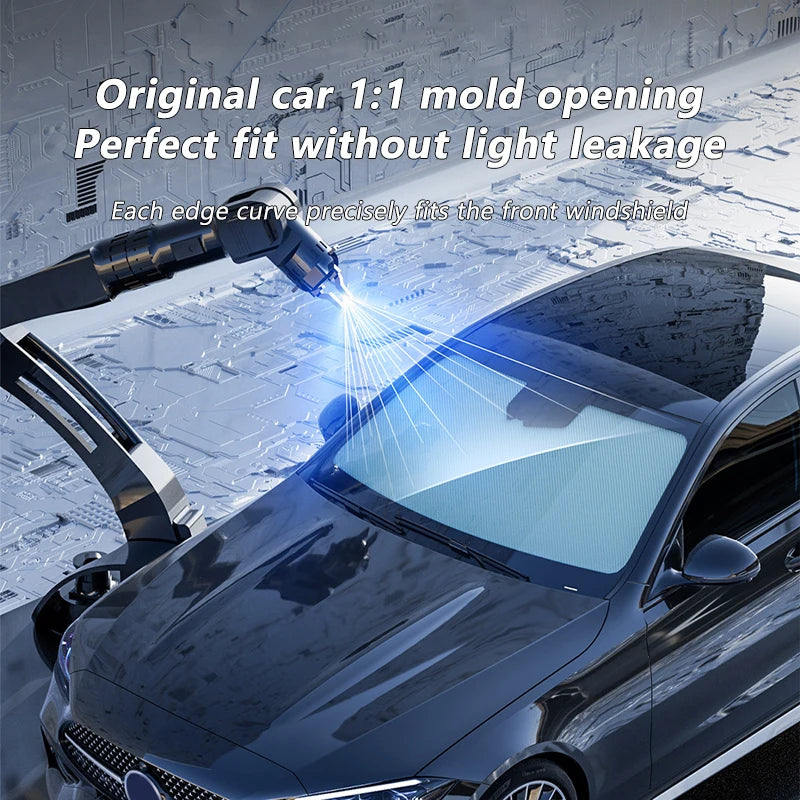 SEAMETAL Summer Car Front Window Sunshade Double Sided Coating Sun Shade Windshield Folding Auto UV Protector Car Accessories