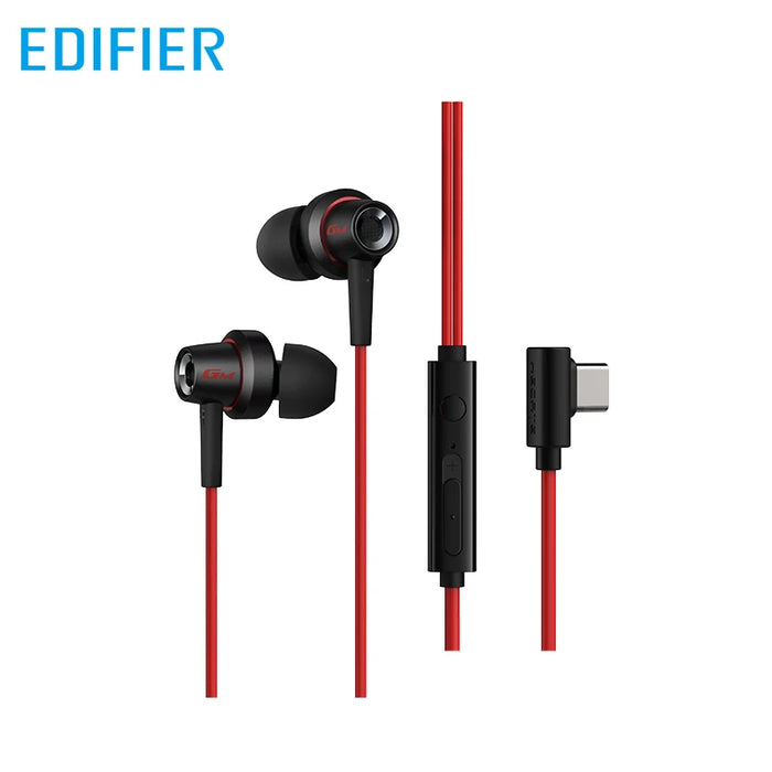 HECATE by Edifier GM260 Plus Gaming Earphone Type-C Wired Headphones For iPhone Android Esport Music Video Streaming Earbuds Red CN