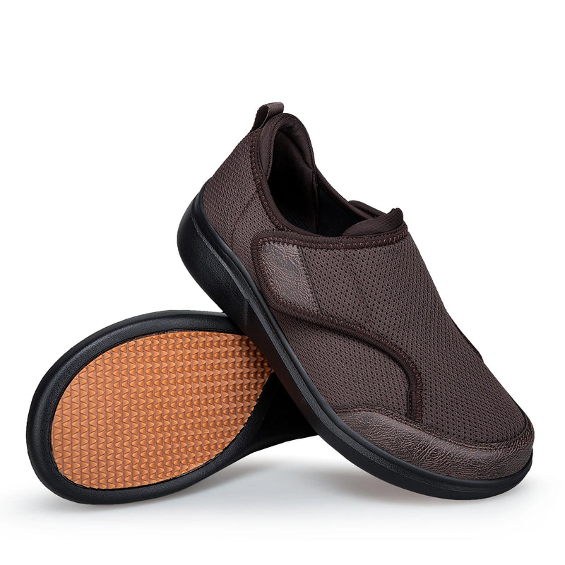 Wide Toe Box Shoes Men Women Non Slip Easy on Diabetic Shoes Swollen Feet Orthopedic Walking Shoes Relieves Pressure on Bunions