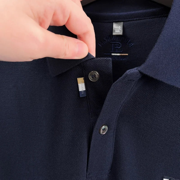 Luxury Men Short-Sleeved Polo Shirt Lapel Button Letter Print British Style Summer New Business Casual Breathable Men's Clothing