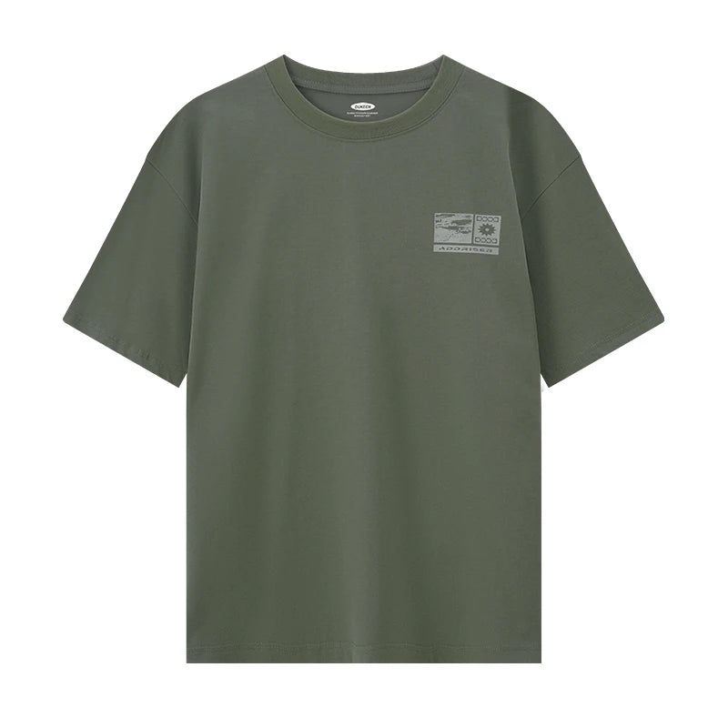 DUKEEN 240G Heavyweight Men's T Shirts 100% Cotton Summer New Fashion Print Crew Neck Short Sleeve Tees Men's Clothing
