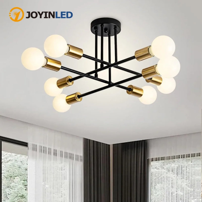 JOYINLED Chandelier Industrial Style Ceiling Light Adjustable Shape E27 Modern Iron Vintag for Bedroom Hallway Kitchen