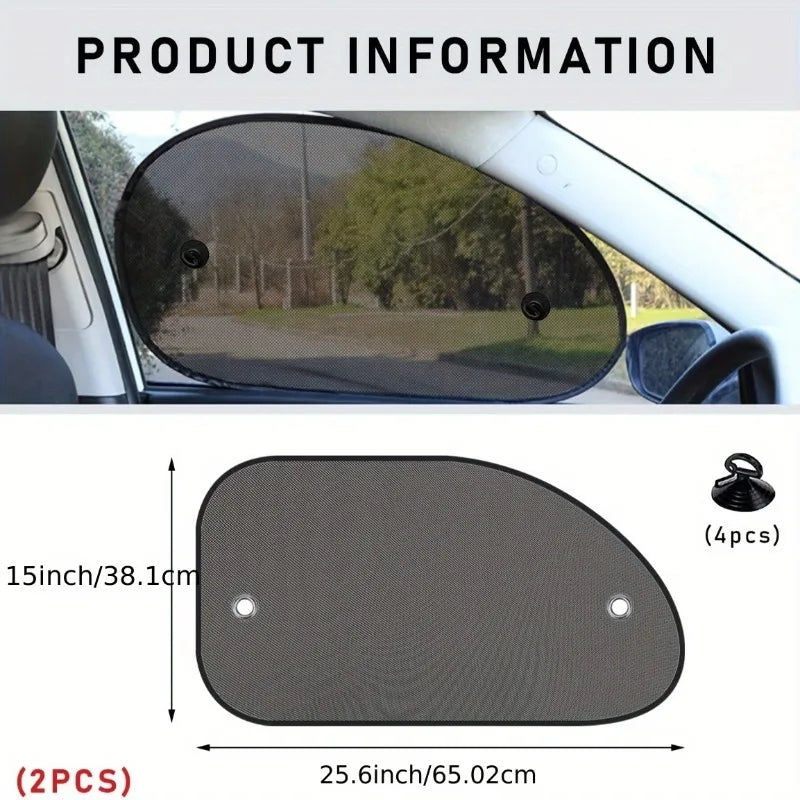 2/4PCS Car Sunshade Sun UV Protection, Sun Shade for Car Window, Car Window Shade with 4 Suction Cups, Universal Automotive