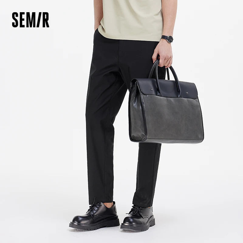 Semir Men Pants Solid 2026 Ankle Length Tapered Elastic Waist Urban Casual Everyday Style Soft Comfortable Daily Wear Trendy