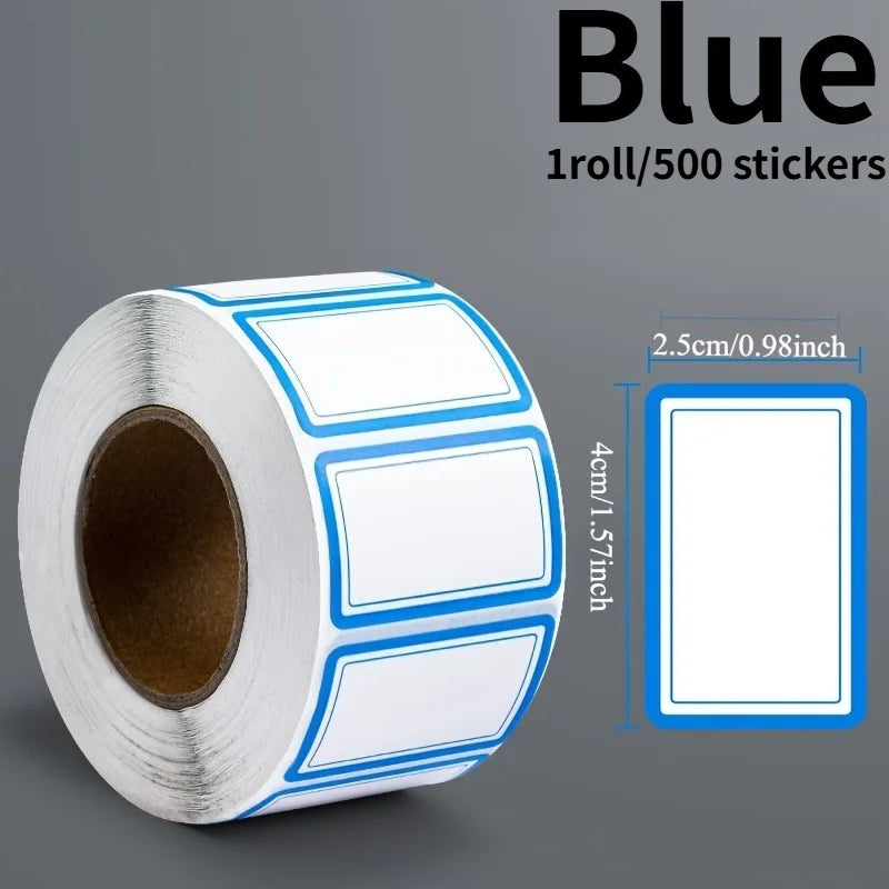 1roll/500sticker Self-Adhesive Label Stickers for File Classification,Price Marking,for Office, School Supplie.choose blue,red.