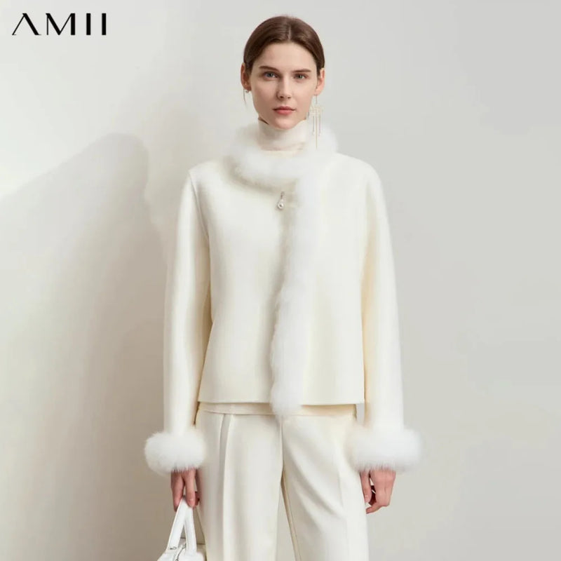 អាវរោមចៀមពីរជាន់ AMII Minimalist សម្រាប់ស្ត្រីឆ្នាំ ២០២៦ រដូវរងាថ្មីក្តៅ O-neck ដៃវែងឆើតឆាយសម្រាប់ស្ត្រី 12444082
