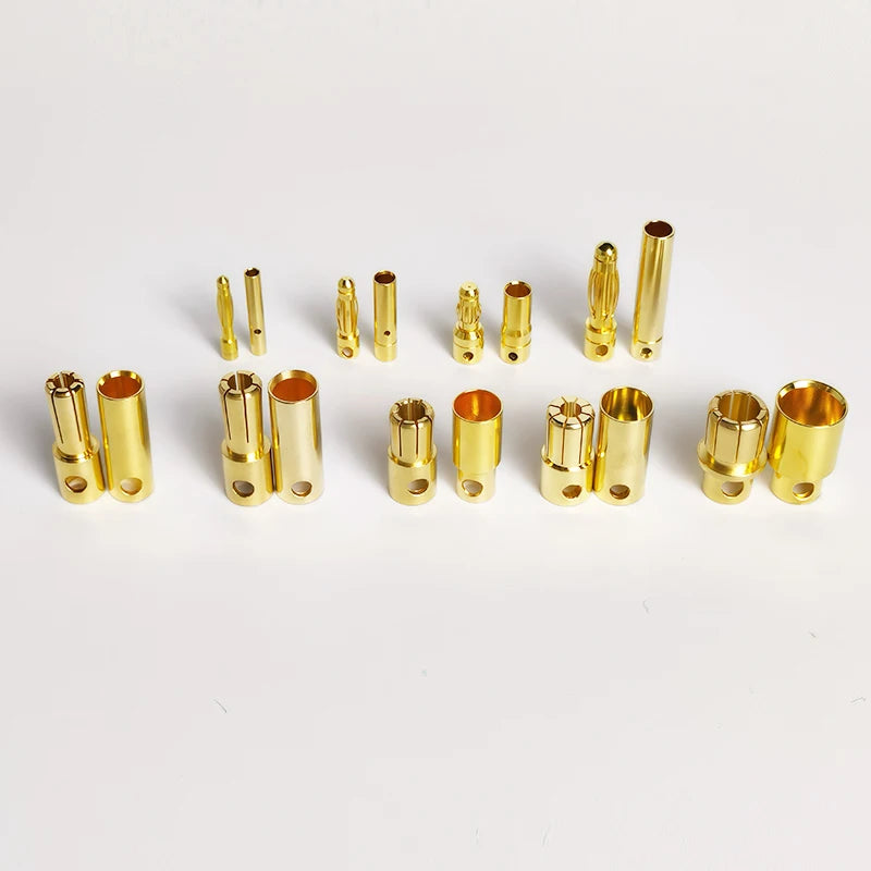 2/3/3.5/4/5/5.5/6/6.5/8mm Aircraft model pure copper Banana Plug Gold Plated Copper Brushless Motor Bullet Connector 40pcs