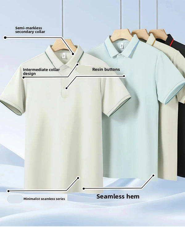 Team  Clothing Custom Logo  Pattern Ice Silk Polo Shirt Short Sleeve Turn-down Collar Traceless breathable Workwear T-shirt