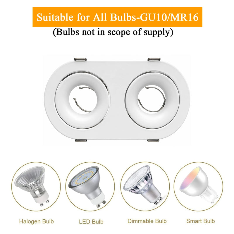 ចង្កៀងបំភ្លឺ JOYINLED ฝังក្នុងរន្ធ LED Downlight តង្កៀបសម្រាប់ដាក់អំពូល GU10/MR16 សម្រាប់ទ្រជើងចង្កៀងពិដានក្នុងផ្ទះ ស៊ុមចង្កៀងបំភ្លឺពិដានដែលអាចជំនួសបាន