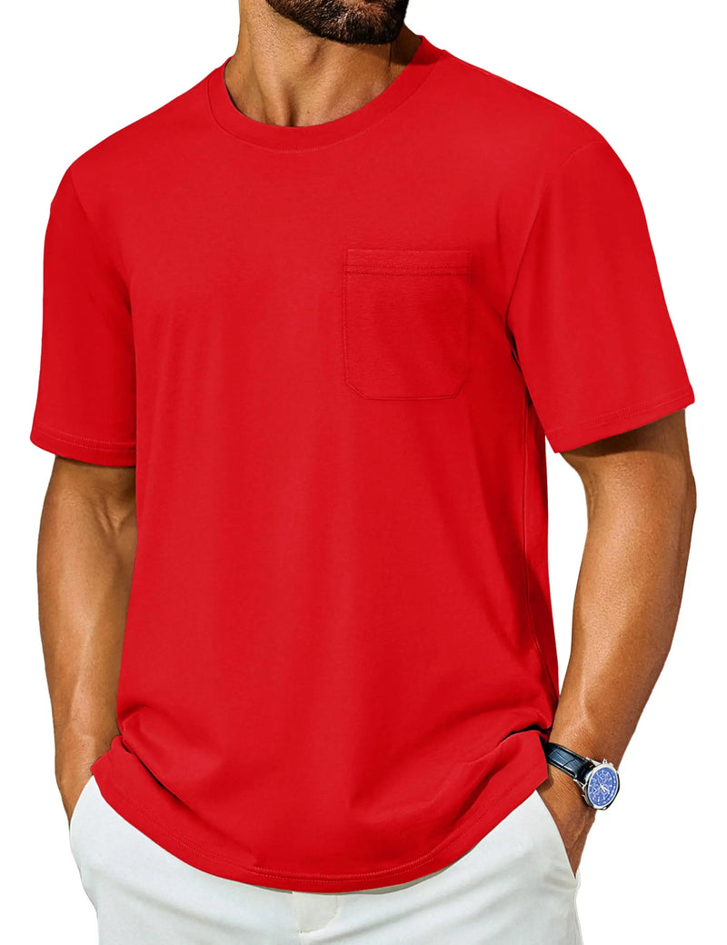 TACVASEN Men's Quick Dry T-Shirt UV Protection Short Sleeve Summer Tee With Pocket Breathable  Hiking Fishing Performance Top