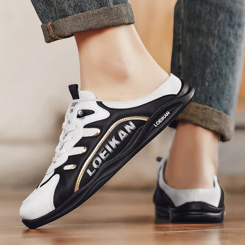 Men's plus size casual mesh slippers summer breathable non-slip walking shoes fashion Baotou comfortable outdoor sports sandals