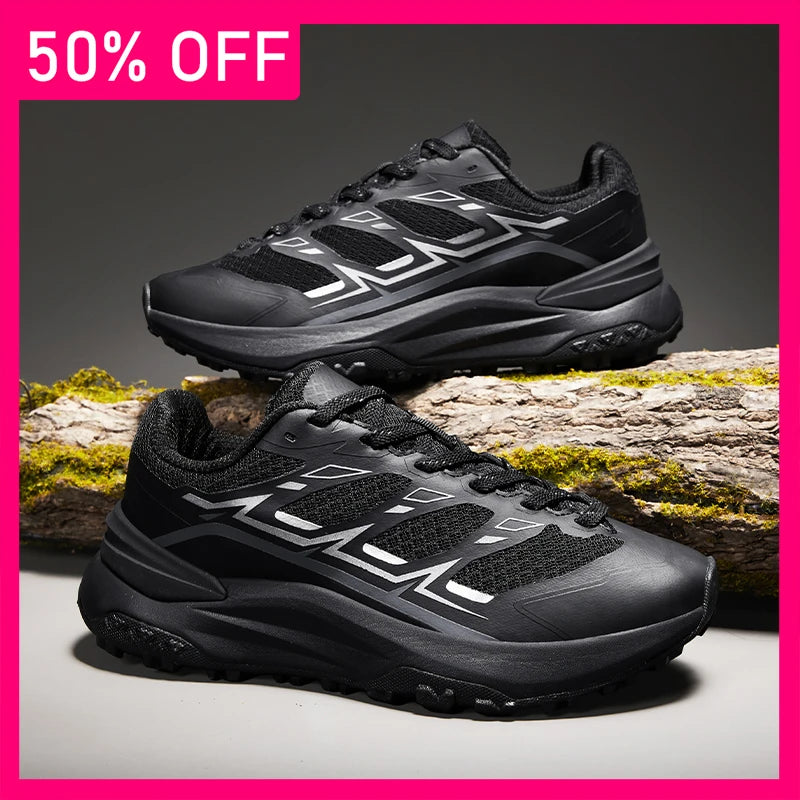 Men Sports Shoes Wear-resistant Comfortable Thick Soled Non Slip Fashionable Versatile Fitness Shoes Outdoor Hiking Shoes Man
