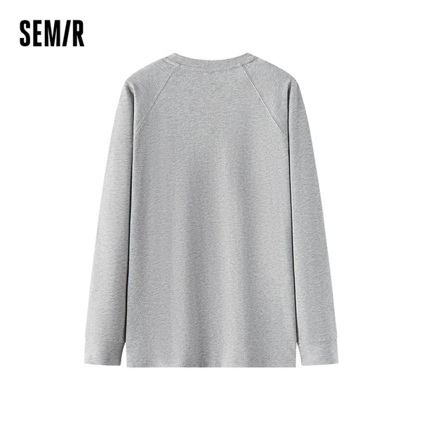 អាវយឺតប៉ាក់ Semir សម្រាប់នារី ប្រវែងមធ្យម រលុង ដៃអាវ Raglan ពណ៌សុទ្ធ ងាយស្រួលប្រើ ឆ្នាំ២០២៦ រដូវរងាថ្មី ស្លៀកប្រចាំថ្ងៃ ស្ទីលធម្មតាក្នុងទីក្រុង