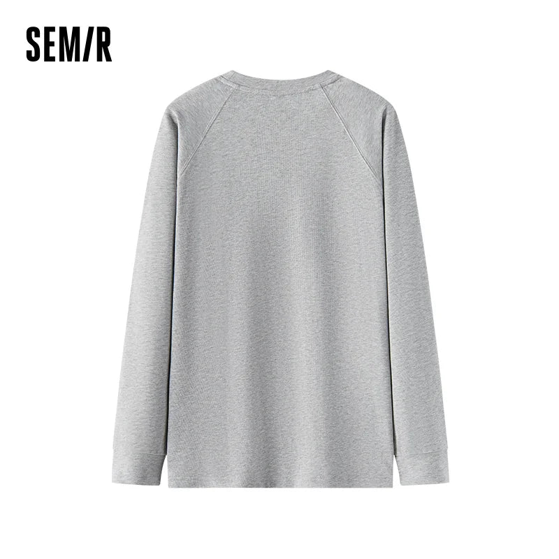 អាវយឺតប៉ាក់ Semir សម្រាប់នារី ប្រវែងមធ្យម រលុង ដៃអាវ Raglan ពណ៌សុទ្ធ ងាយស្រួលប្រើ ឆ្នាំ២០២៦ រដូវរងាថ្មី ស្លៀកប្រចាំថ្ងៃ ស្ទីលធម្មតាក្នុងទីក្រុង